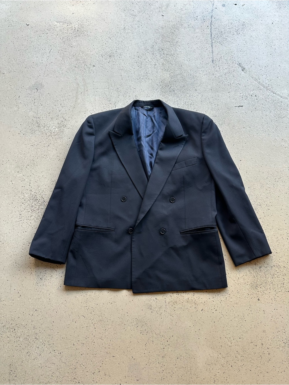 Men's Double-Breasted Black Blazer